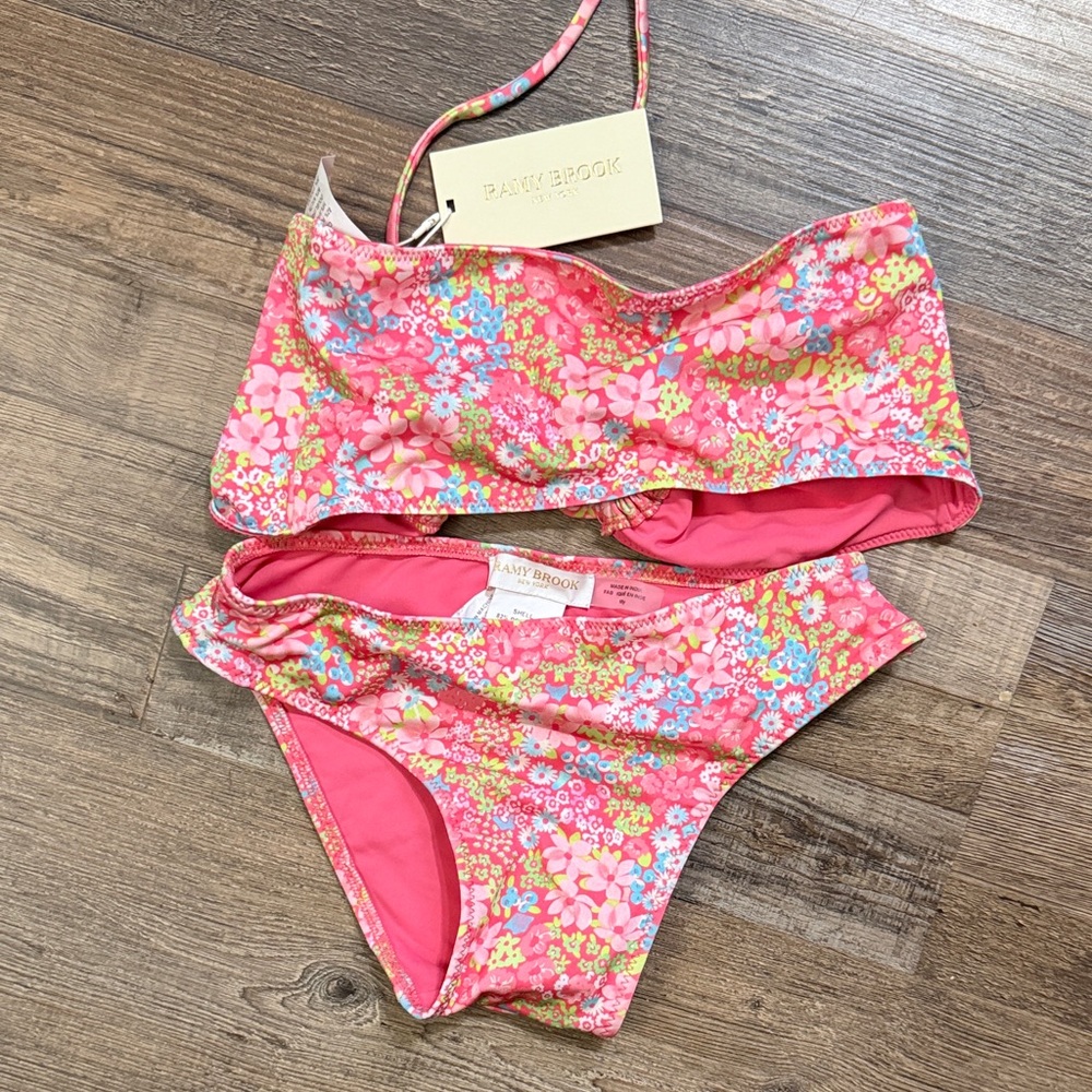 Ramy Brook Pink Floral Kids Swim Bikini